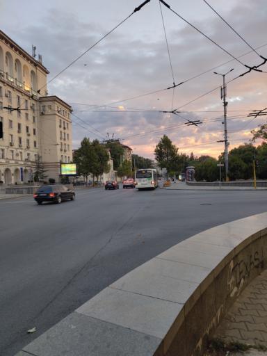 Yearly morning in Sofia-city, the capital of Bulgaria.